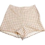Ann Taylor Size 8 Tweed Shorts Pink White Square Zipper Side Pockets Pastel Photo 0