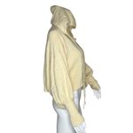 Free People Sweater Womens XS Cream Crop Hoodie Balloon Sleeve Minimal Neutral Photo 1