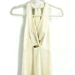 Halston Heritage Halston‎ Heritage Evening Collection Halter Satin Cream Dress Size 0 Photo 8