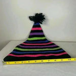 Vintage Meister Winter Hat Ski Hat Striped Stocking Hat 100% New Wool Unisex Black Photo 8