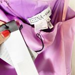 Mac Duggal Ieena  Purple Satin One Sleeve Bow Shoulder Mini Dress 10 NWT Photo 5