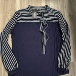 Zeagoo  NWT 4X Navy and White long sleeve shirt with tie pit to pit 21, length 25 Photo 4