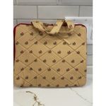 Laura Ashley  Fold Up Travel Case Bag Tan Floral Quilted Zipper Clear Window New Photo 2