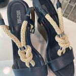 Michael Kors  Navy Blue Nautical Wedge Sandals size 9 Photo 2