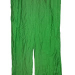 Jason Wu Green Crinkle Drawstring Waist Wide Leg Casual Pants - Women's L Photo 0