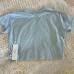 CRZ Yoga  Pima Cotton Short Sleeves Cropped Crew Neck, Blue Linen, XS Photo 3