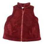 Umgee Plush Fleece Excursion Vest Women's Medium Crimson Maple Red Deep Pile Photo 0