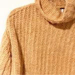 Free People  Size XS Papaya Orange Fluffy Cowl Neck Sweater Wool Blend Photo 2