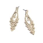 Vintage Rhinestone Chandelier Statement Earrings Elegant Wedding Prom Estate 2" Silver Photo 0