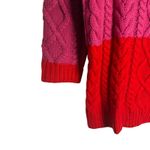 Hyacinth House Scarlett Pink Red Colorblock Cable Knit Sweater Mini Dress Large Photo 7