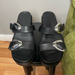 Aerosoles  Shoes Women’s 9.5 Chance Black Leather Slide Platform Sandal Photo 9