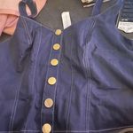New York And Company NWT Sleeveless Buttoned Denim Top Photo 4
