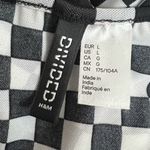 Divided  By H&M Black & White Semi Sheer Gingham Plaid Checkered Top Sz L Photo 6