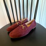 Joie  burgundy suede loafer flats with buckle size 9 Photo 1