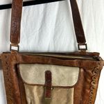 Vintage PRINCIPE Brown Leather COWHIDE PONY HAIR Satchel Crossbody Made in Italy Photo 6