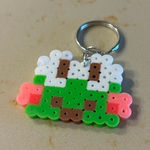 Keroppi Perler Bead Keychain Handmade Green Photo 0