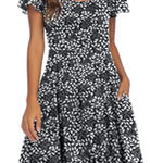 Maison Jules  Black and White Flutter Sleeve Sundress Photo 0