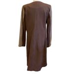 Calvin Klein Plaid Suede Jacket Topper Trench Coat Lined Preppy Brown Tan Photo 4