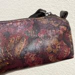 Patricia Nash Vintage Floral Brocade Brown Red Barrel Makeup Cosmetic Bag Photo 8