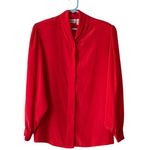 Vintage Christie & Jill Red Blouse Long Sleeve Formal Wear Classic Timeless 16 Photo 0
