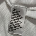 Crown & Ivy  size medium white sleeveless tank button close back embroidered NWT Photo 5