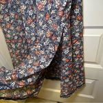 Max Studio Navy Floral Print V Neck Short Sleeve Maxi Dress S Photo 6