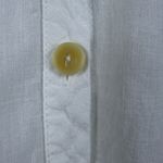 Flax Linen Tunic White Button Down Long Sleeve Collared Relaxed Coastal Chic SzL Photo 7