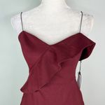 ASTR  The Label Ruffle Stretch Knit Body Con Dress Wine Medium M New Photo 80