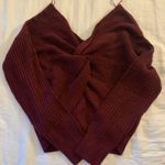 FashioNova red twist back sweater off the shoulder Photo 1