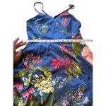 Lulus  Maxi Dress With Tie Floral Print Criss Cross Back High Slit Cruise Prom M Photo 9