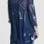 Free People  Women Top XS  Tie Dye Me Down Blue Sheer Boho Chic Summer Photo 10