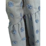 Boutique  Navy Clip Dot Mini Dress Size Small Babydoll Empire Waist Long Sleeve Photo 9