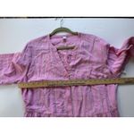 Old Navy New  DRESS Shirt Waist Size XL Pink Stripe Linen Blend Button Career Photo 10