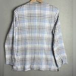 Melrose and Market Women’s Plaid Seersucker Blazer Light Blue White Size Small Photo 2