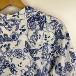 Coldwater Creek  Floral Butterfly Print Button Front Shirt Large Artsy Cottage Photo 1