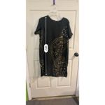 Mango black & gold dress Size XL Photo 4