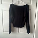 Free People  When It Rains V Neck Sweater Black Size XS Photo 4