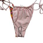 VDM The Label Marley Reversible String Bikini Bottom Floral / Stripe Med New Photo 66