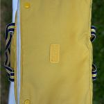 Totes Yellow Bag with Navy Striped Handles Photo 1