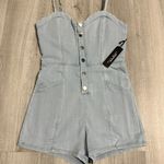 Haute Monde Light Blue Denim Romper  Photo 0