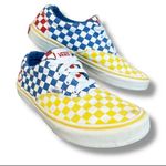 Vans Blue and Yellow Checkered Sneakers Photo 0