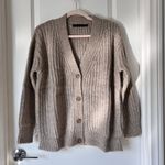 Jenni Kayne Alpaca Cocoon Cardigan Oatmeal XXS Relaxed Fit Luxury Knit NWOT Brown Photo 1