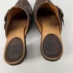Frye Candice Woven Harness Brown Leather Mule Clogs Photo 6
