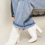 Pretty Little Thing White Croc Bethati Ankle Boots Photo 6