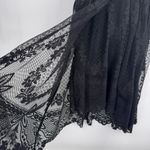 Free People  Whimsigoth Lace Dress Womens 4 Black Gold Sparkle Romantic Fairy Photo 7
