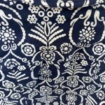 Liz Claiborne  10 Jacket Navy White Floral Silver Button Artsy Boho Statement Photo 6