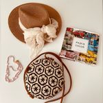 Vince Camuto Light Brown Beige Orange Ribbon Cowboy Wide Brim Straw Hat Photo 6