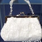 Cache White Sequin Beaded Crystal Straps Purse Top New Metal Frame Event $58 NWT Photo 1