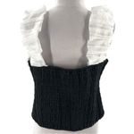 Maeve Anthropologie  Faux-Leather Scrunch Smocked Top Sz XL Photo 4