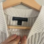 Banana Republic Factory Classic White Cream Crewneck Cropped Sweater Neutral Photo 1